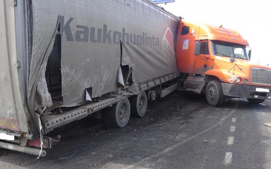 В Зауралье столкнулись два грузовика. Один человек получил травмы