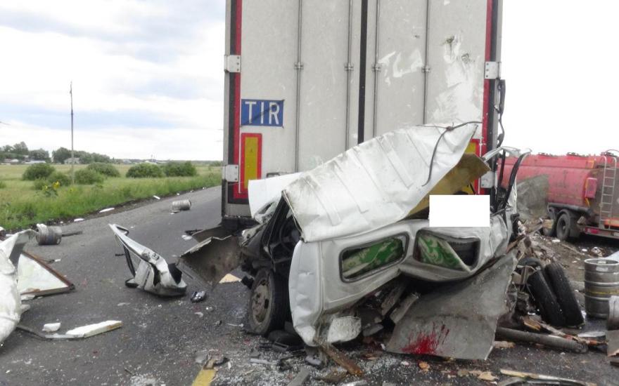 В Курганской области водитель фуры уснул за рулем и устроил ДТП. Погиб молодой человек
