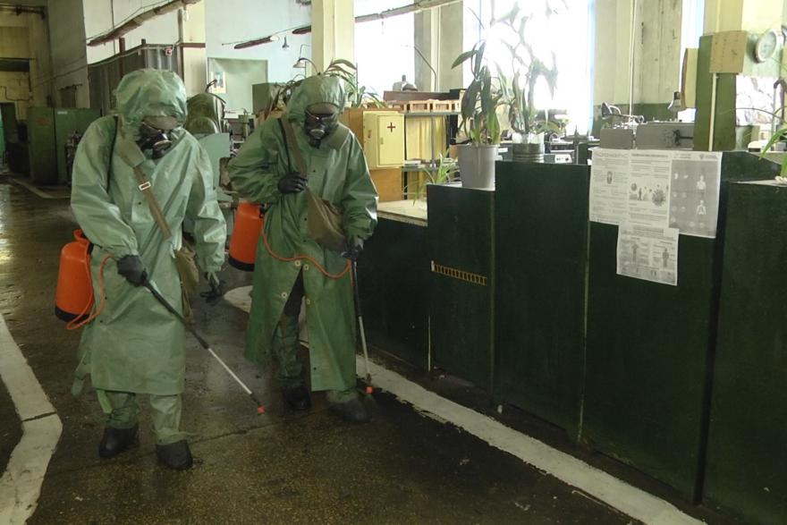 На заводе «Курганприбор» проводят дезинфекцию помещений и территории 