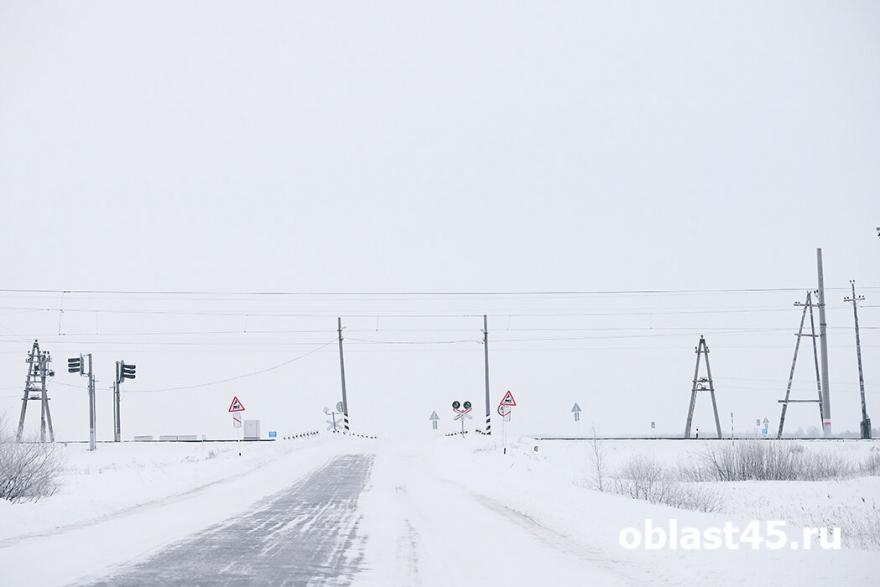 На трассе в Курганской области ограничили движение из-за снега
