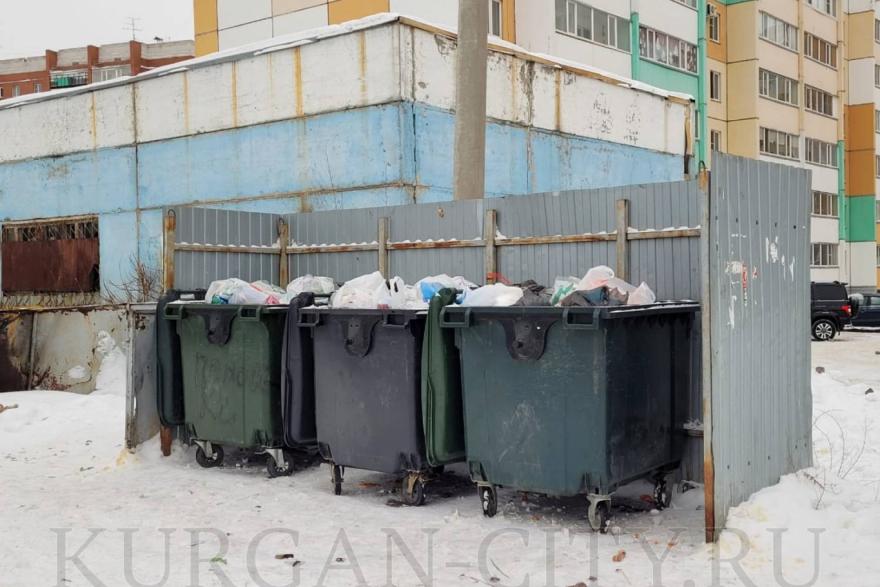 В Кургане в январские праздники переполнены мусорные контейнеры 