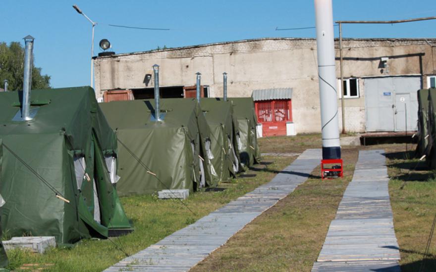 В Введенском появился палаточный городок для эвакуации