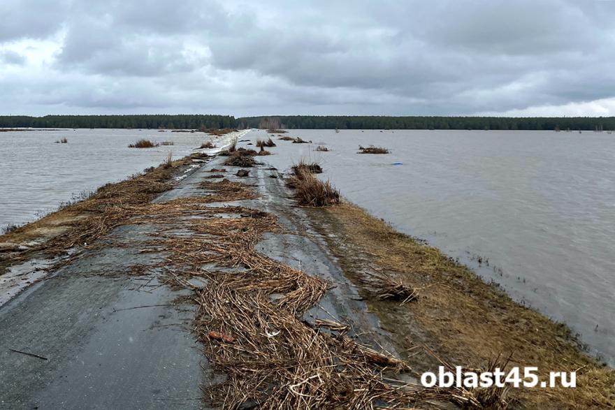 В Белозерском округе Зауралья перекрыли дорогу из-за наводнения