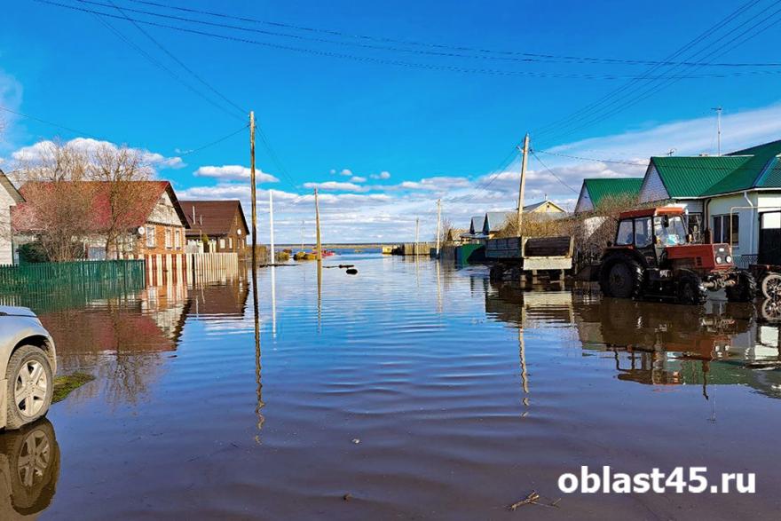 В Лаптево Кетовского округа от воды освободился 21 участок и одна дорога 